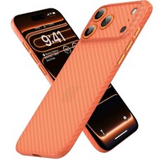 Ultra Thin Case for iPhone 17 Pro Max 0.3 mm, No-Case Feeling Carbon Fiber ...