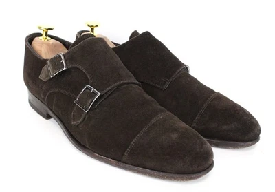 Suitsupply Hommes Chaussures Habillées EU39.5 Marron Cuir Daim Double-Buckled - Photo 1/4