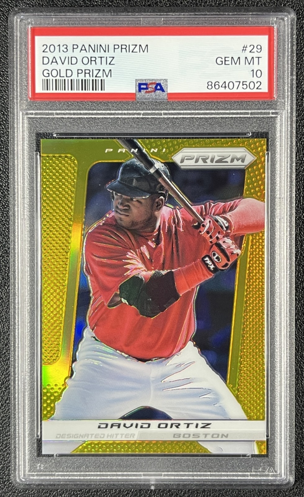 DAVID ORTIZ PSA 10 2013 PANINI PRIZM BASEBALL #29 GOLD PRIZMS 05/10 RED SOX