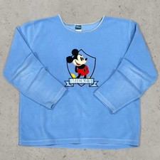 VINTAGE 90s Disney Mickey Mouse Embroidered Fleece Sweatshirt Women s Size Large
