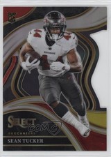 2023 Panini Select Club Level Red & Yellow Prizm Die-Cut Sean Tucker #220 13ec
