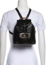 Gucci Mini Black Backpack Bamboo Toggle Draws...