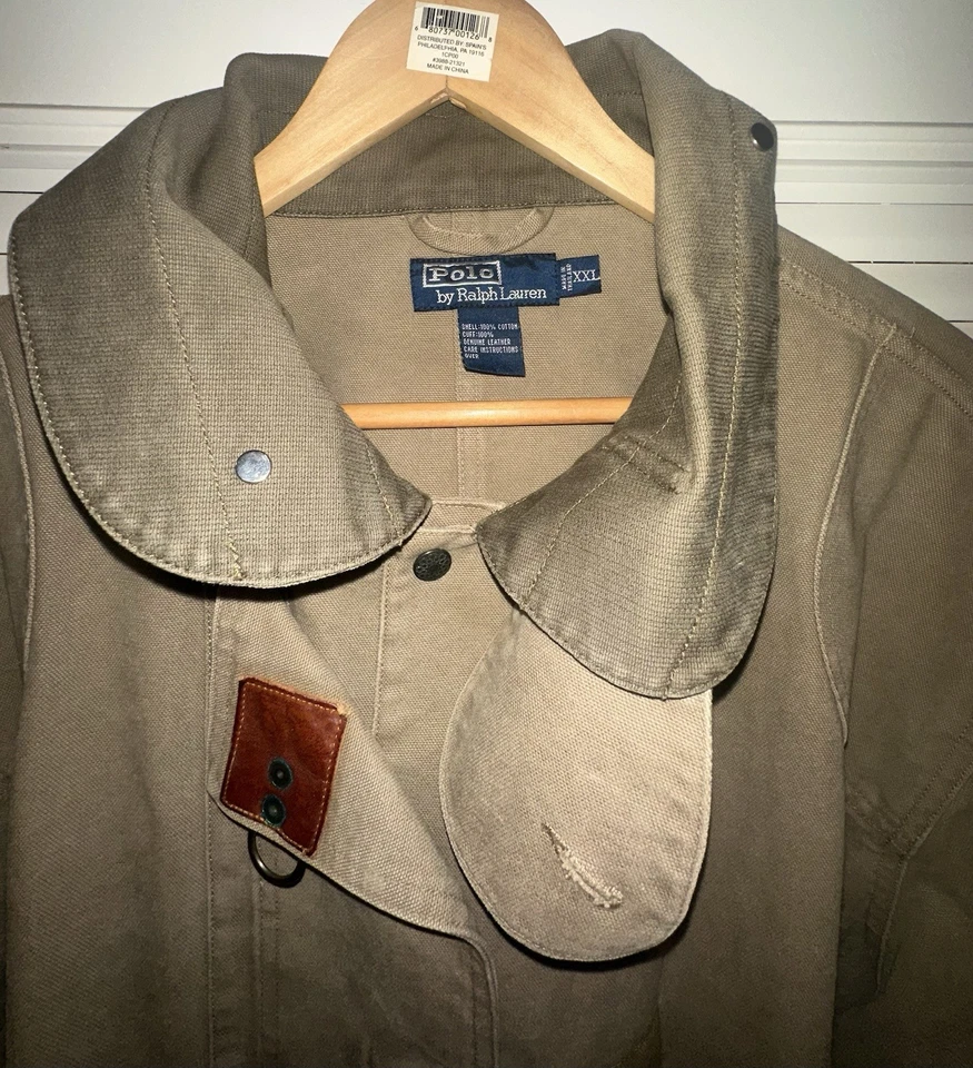 Polo Ralph Lauren De Colección Chaqueta de Caza Tareas Abrigo Granero Cuero Puños y Correas XXL Foto 2 de 4