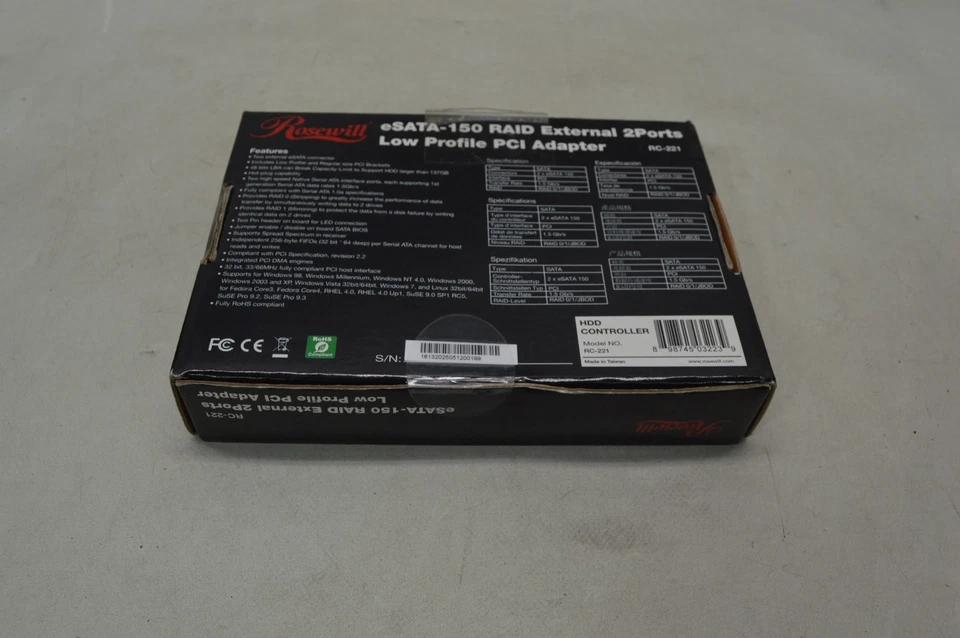 Rosewill eSATA-150 RAID External 2Ports Low Profile PCI Adapter *New Unused* - Image 3 of 4