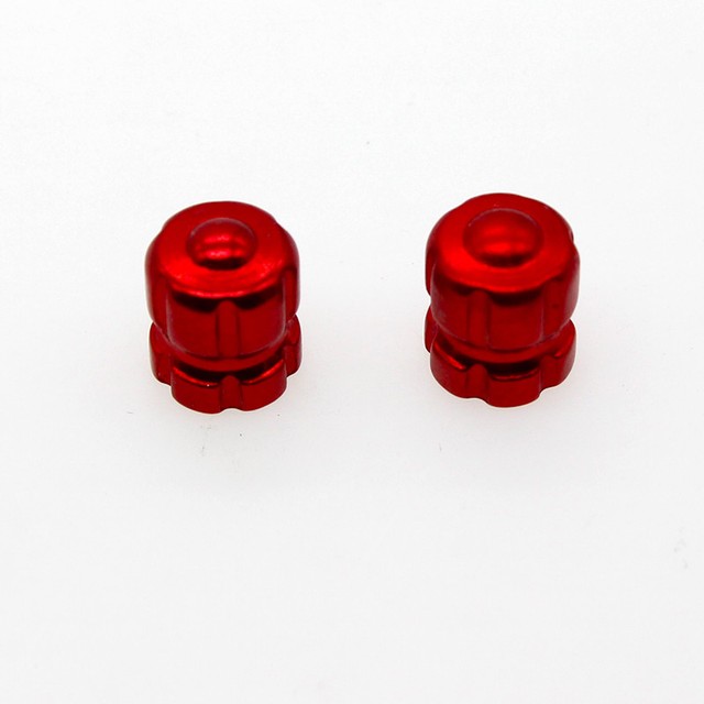 2xRed CNC Novelty Tire Air Valve Stem Pressure Dust Cap Piston Cover