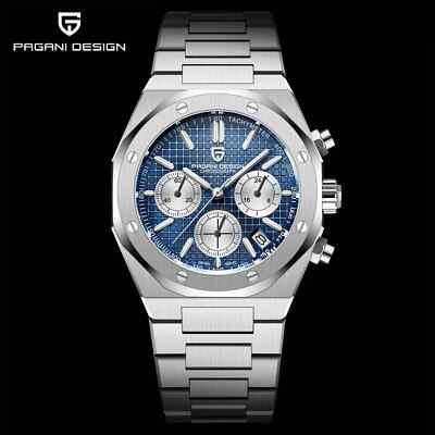 PAGANI DESIGN 2024 NEU Edelstahl Uhr Luxus Sport Chronograph Quarz
