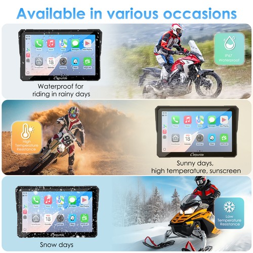 Pantalla de navegación automática Carpuride W702H inalámbrica CarPlay Android para Harley Moto - Imagen 10 de 12