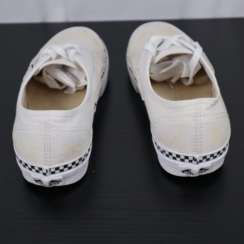 Vans Authentic Checkerboard Trim True White Shoes Men’s 7 Women’s 8.5 - Picture 5 of 7