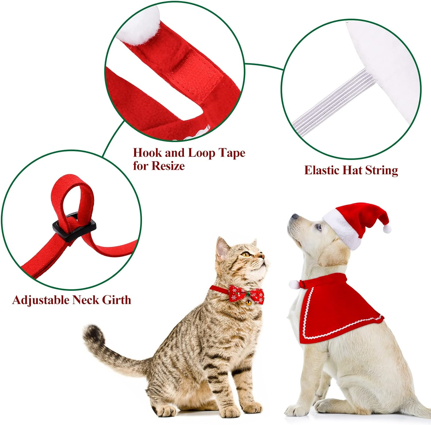 3pcs Christmas Cat Outfit, Dog Christmas Costume with a Pet Cape, an Adjustable eBay