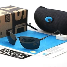 Costa Del Mar Turret Matte Black Frame Black Lenses Mirror 580P Polarized