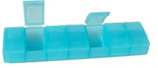 Tupperware New Gadget 7 Day Pill Keeper Divided Container Organizer Sheer Blue
