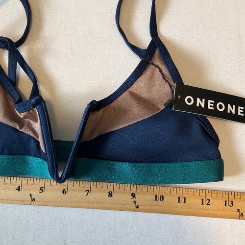 Oneone Bikini Swim Top Womens Size M Multicolor Blue Stretch - Picture 6 of 8