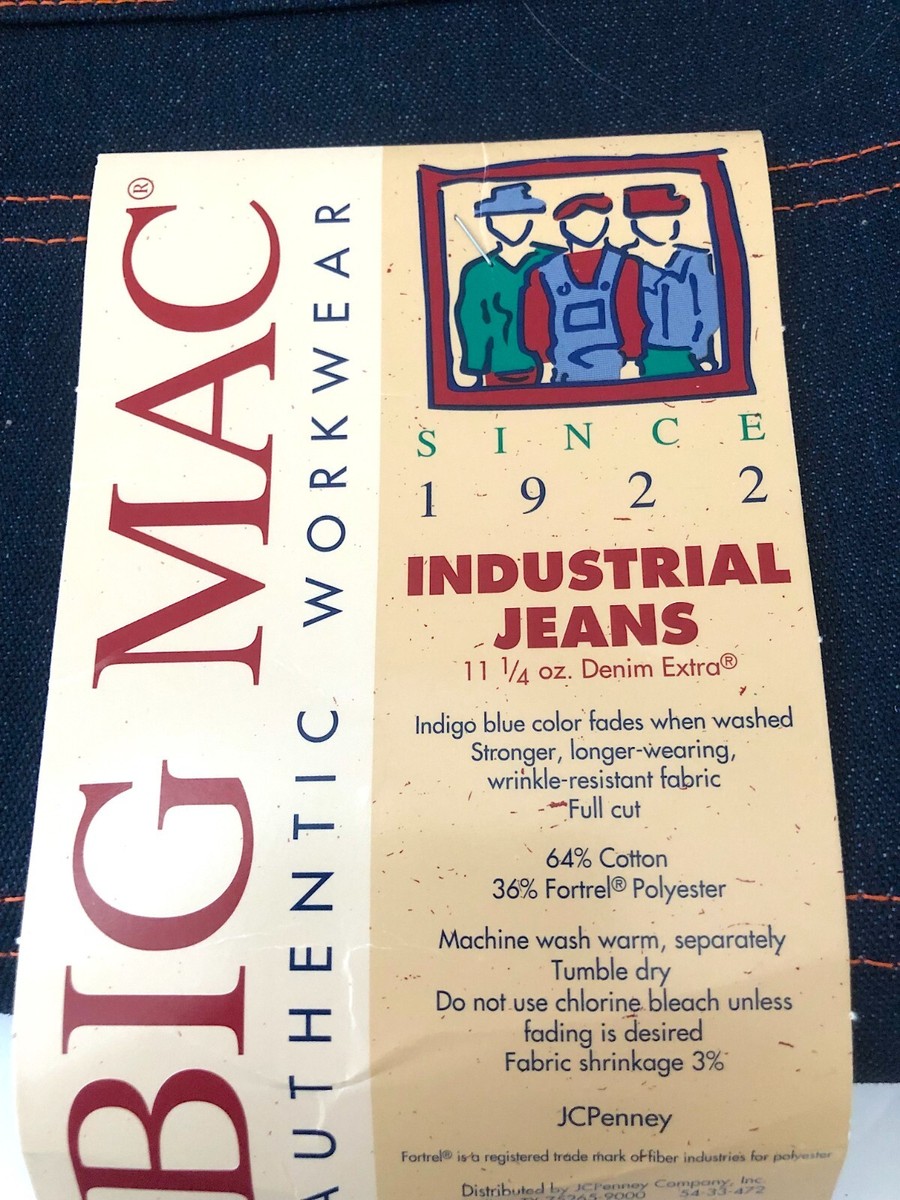 Vintage Big Mac Industrial Denim Engineer Jeans USA Deadstock NEW