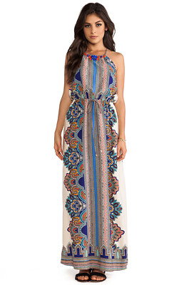 REVOLVE GREYLIN Diana Embellished Halter Maxi Dress XSMALL | eBay