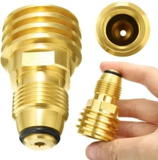 Converts Propane LP TANK POL service valve to QCC (Type 1) outlet Brass Adapter
