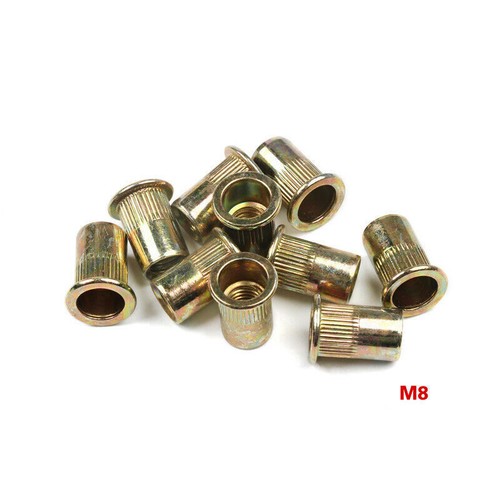 50/10Pcs Zinc Plated Steel Rivet Nuts Flat Head Threaded Rivnut Insert Nutsert - Picture 13 of 15
