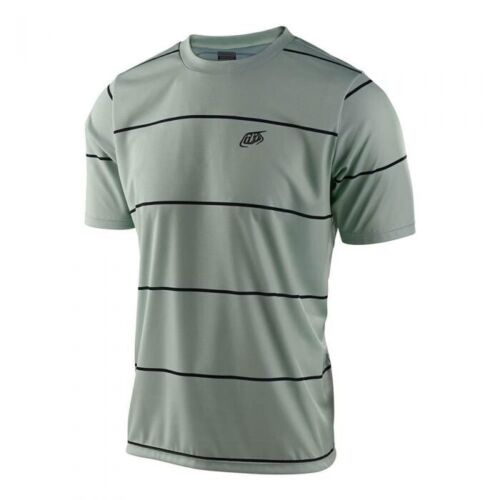 TROY LEE MEN’S FLOWLINE SHORT SLEEVE MTB JERSEY, STACKED SMOKE GREEN, SMALL - Picture 1 of 2