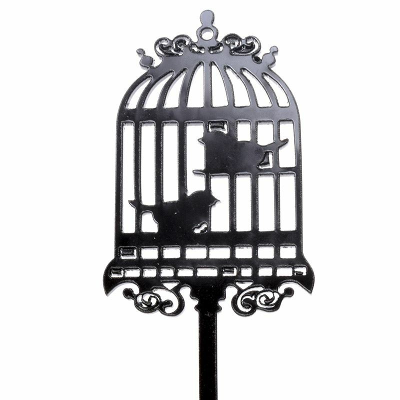 REDUCED: Bird Cage Cupcake Toppers x8 Baking Pick Decoration