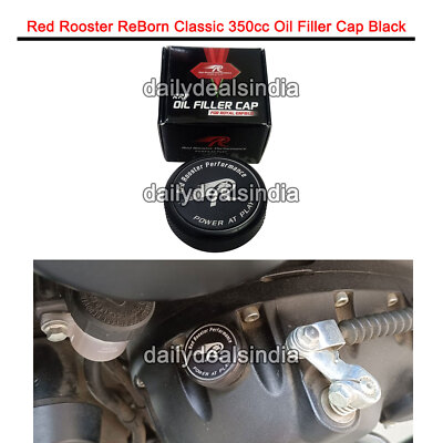 Fit Für Royal Enfield Neu Klassisch Reborn 350 Red Rooster Öl Für Kappe Schwarz
