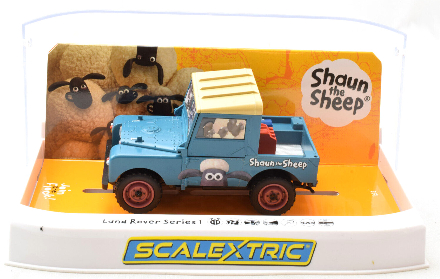 Scalextric Shaun The Sheep Land Rover Series 1 4X4 W/ Lights 1/32 Slot Car C4543
