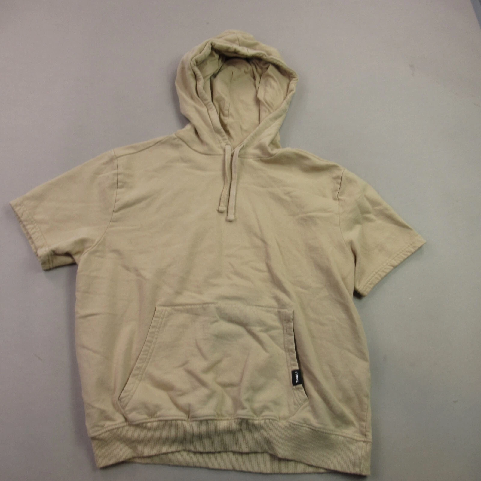 RSQ Womens Hoodie Medium Short Sleeve Yellow Pullover Lightweight Hooded