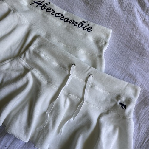 Abercrombie And Fitch Velour Skirt White And Navy Vintage Y2K Deadstock - Picture 2 of 9
