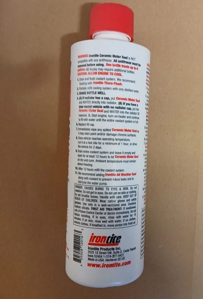 Irontite Ceramic Block Seal Motor Seal 455ml 16oz US - Image 3 of 4