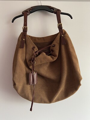 Hugo Boss Tasche Braun Hoher NP Mit Holz H 40 B 50 T 10 Top