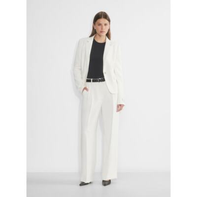 Wilfred The Effortless Pants White Ivory High Waist Pleated Wide Leg Size 2 NWT