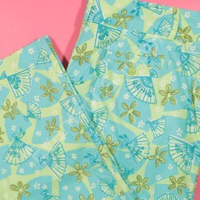 Vintage Lilly Pulitzer Capris Womens 8 Blue Green Pants Cropped Cotton Fan Print