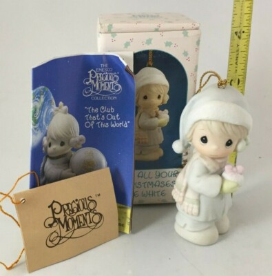 Precious Moments 521302 May All Your Christmases Be White Ornament 1992 NEW