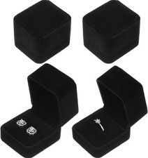 4 Pack Ring Earrings Gift Box with LED Light for Proposal Engagement Wedding