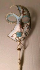 Vintage Venetian Carnival Masquerade Ball Face Mask Made In Italy