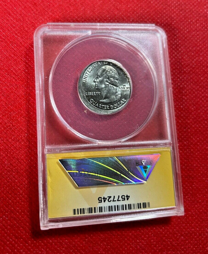 2001 P 25 CENTS N CAROLINA MINT ERROR STRUCK 5% OFF CENTER ANACS MS 62 AT K-5:00 - Picture 2 of 2