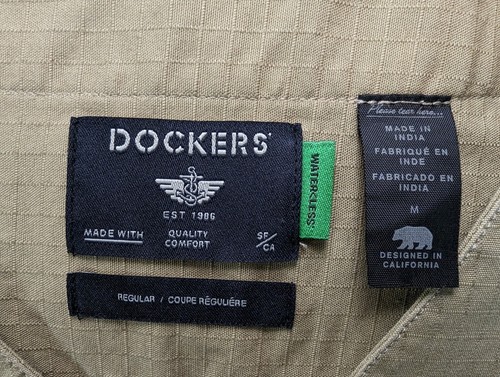 RARE SAMPLE ~Dockers Baseball Safari Shirt Khaki Stretch Ripstop Men's M NWOT * - Picture 6 of 6