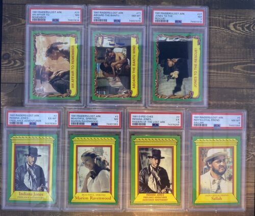 Lot Of 7 1981 Raiders Lost Ark Indiana Jones PSA Graded Cards - Picture 1 of 15