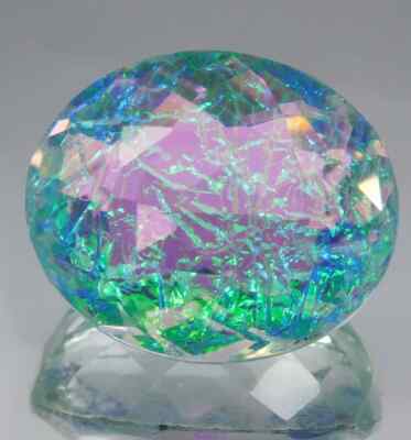Großes Monarch Feueropal Doublet 72,10 Ct. Oval geschliffener loser Edelstein...