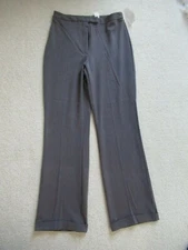 NWT Fashion Bug Y2K Gray Stretch Striaght Wide Leg Cuffed High Rise Career Pants