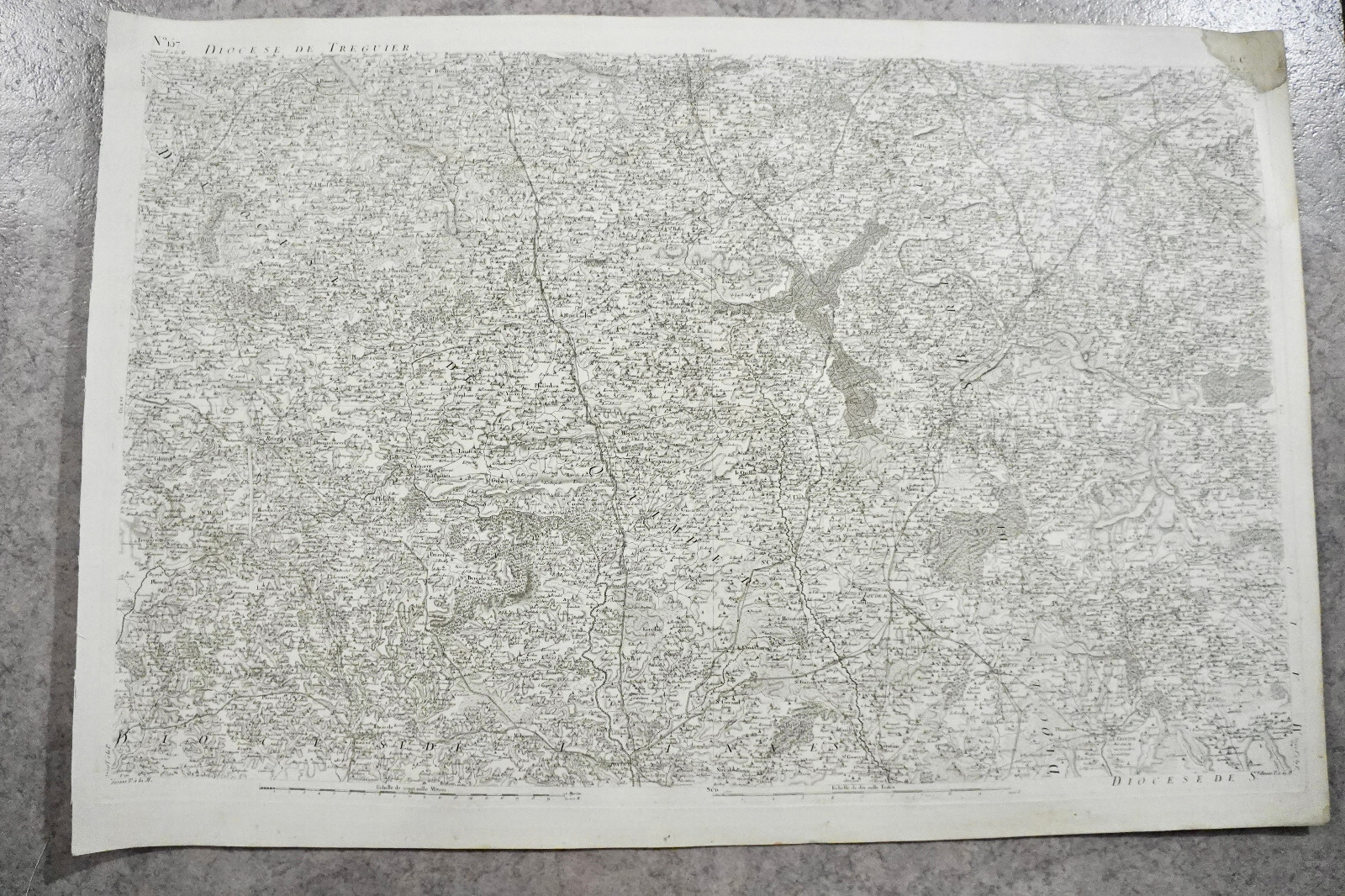 CASSINI CARTE IN PLANO 630mm X 950 mm, 1808, ST BRIEUC LOUDEAC , n 157 , 8 C,