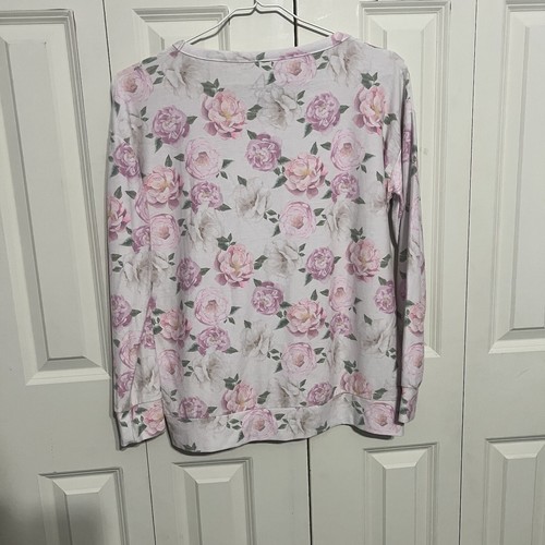 Maglione pullover donna ChaSor, grande bianco con fiori rosa e beige - Foto 3 di 3