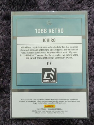 2022 Panini Donruss Blue Parallel Ichi Nickname Ichiro Seattle