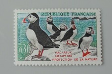 Année 1960 france YT 1274a neuf luxe ** oiseaux houppe prononcée