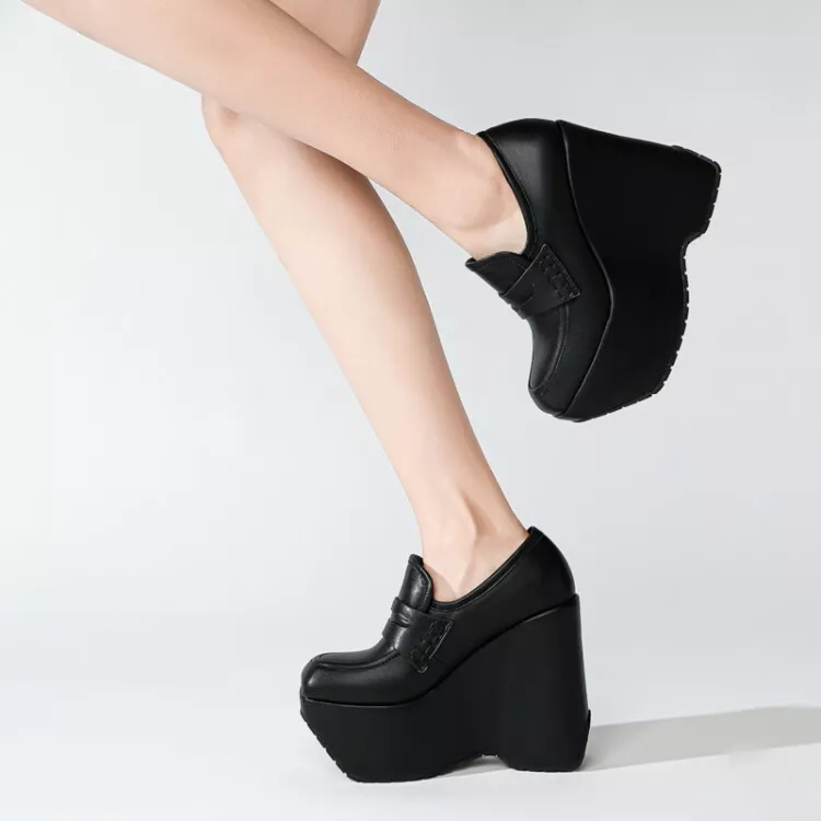 High hotsell wedge loafers
