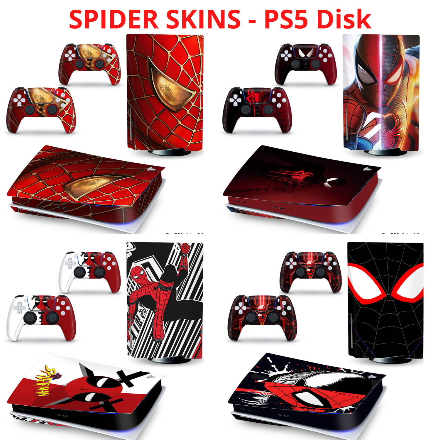 Spider PS5 Disk Skin Sticker Decal Vinyl Wrap for Playstation 5 Console