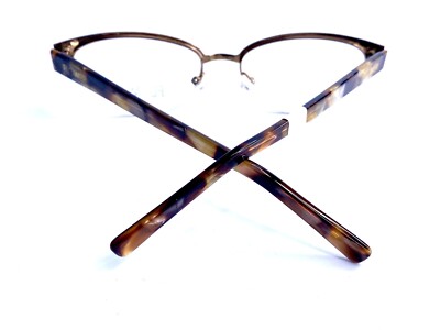 New Flower Brown Metal Half Rim Cat Eye Frame Eyeglasses 6014 200