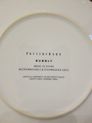 Retired Pottery Barn Bubbly Cocktail Plates Roaring 20s Champagne Theme Set of 4 - Picture 4 of 6