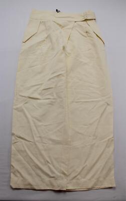 Mango Women's Crossed Pleated Straight Trousers AW5 Off White US:8 EU:40 NWT