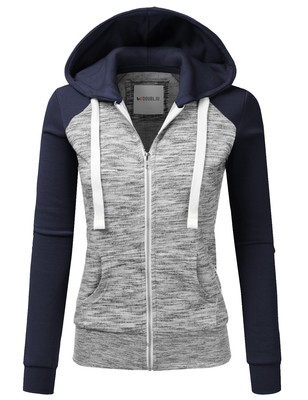DOUBLJU Lightweight Thin Zip-Up Hoodie 