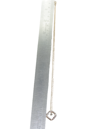 Collar colgante de diamantes de forma cuadrada de oro rosa de 14 quilates... - Imagen 18 de 20