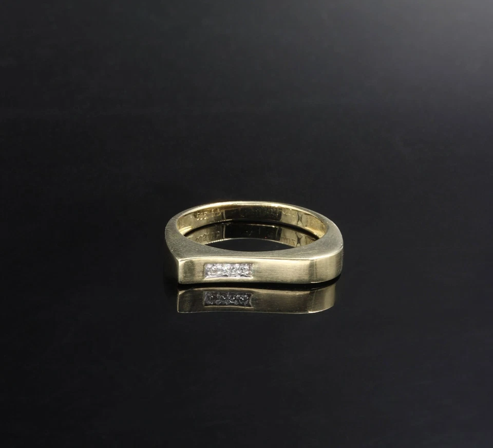585/- Gelbgold Ring mit Diamanten, 0,02 Ct, Ringgröße 54, guter Zustand. - Bild 2 von 3